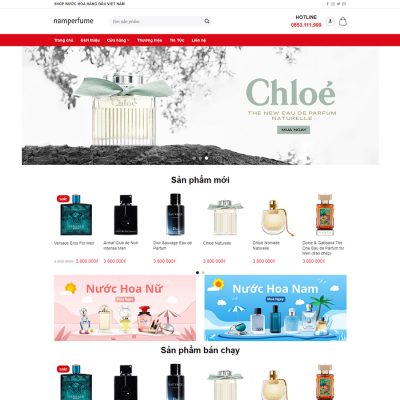 thiết kế website shop nước hoa