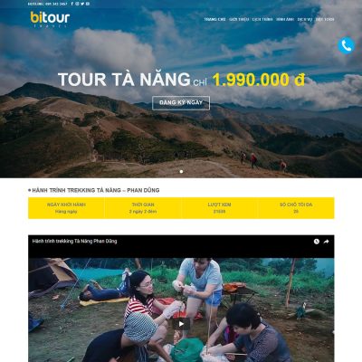 theme website landing page du lịch